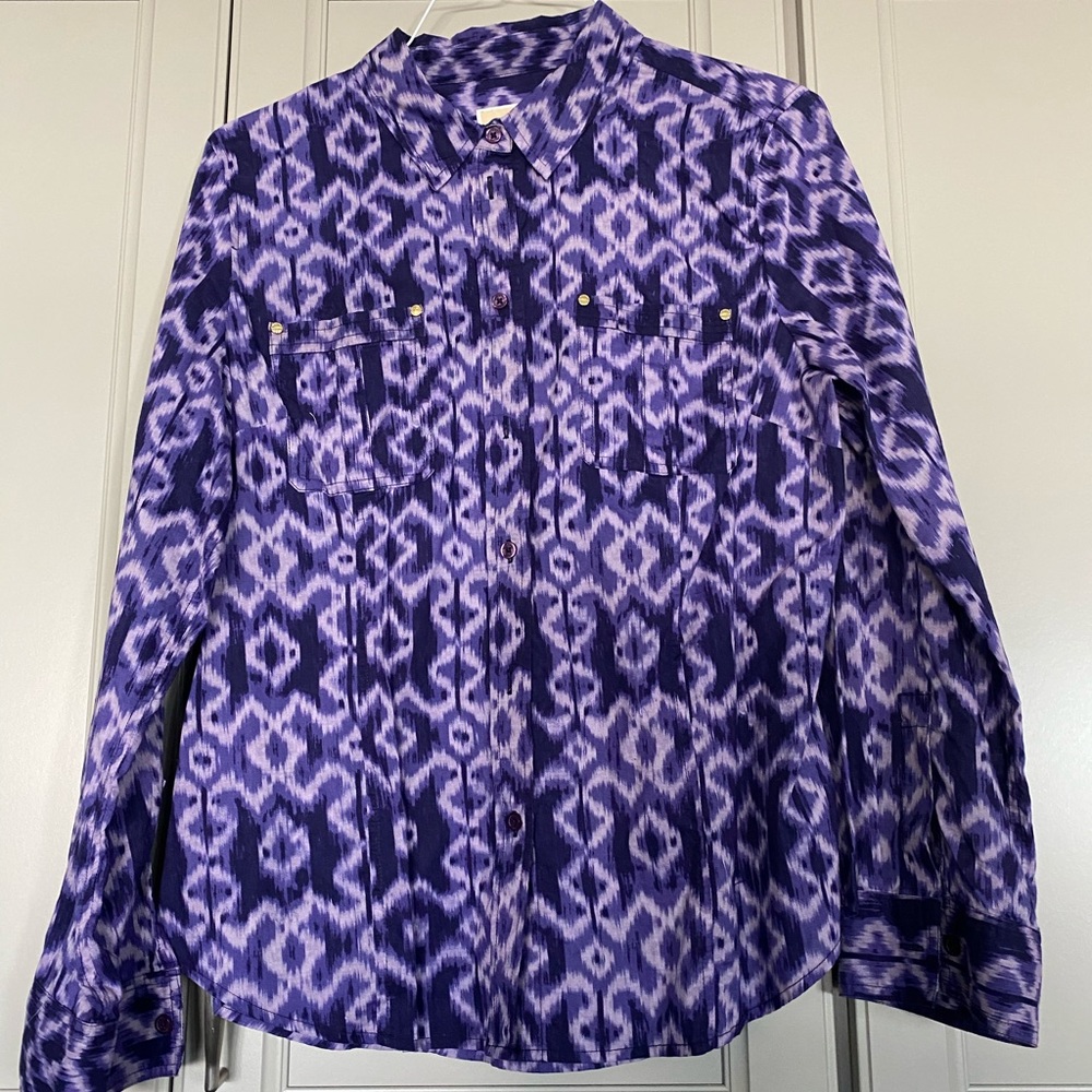 Michael Kors tie dye button down purple